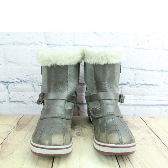 LL Bean Gray Nylon 8" Pull On Insulated Waterproof Winter Pac Boots Size 8 M - Picture 4 of 10